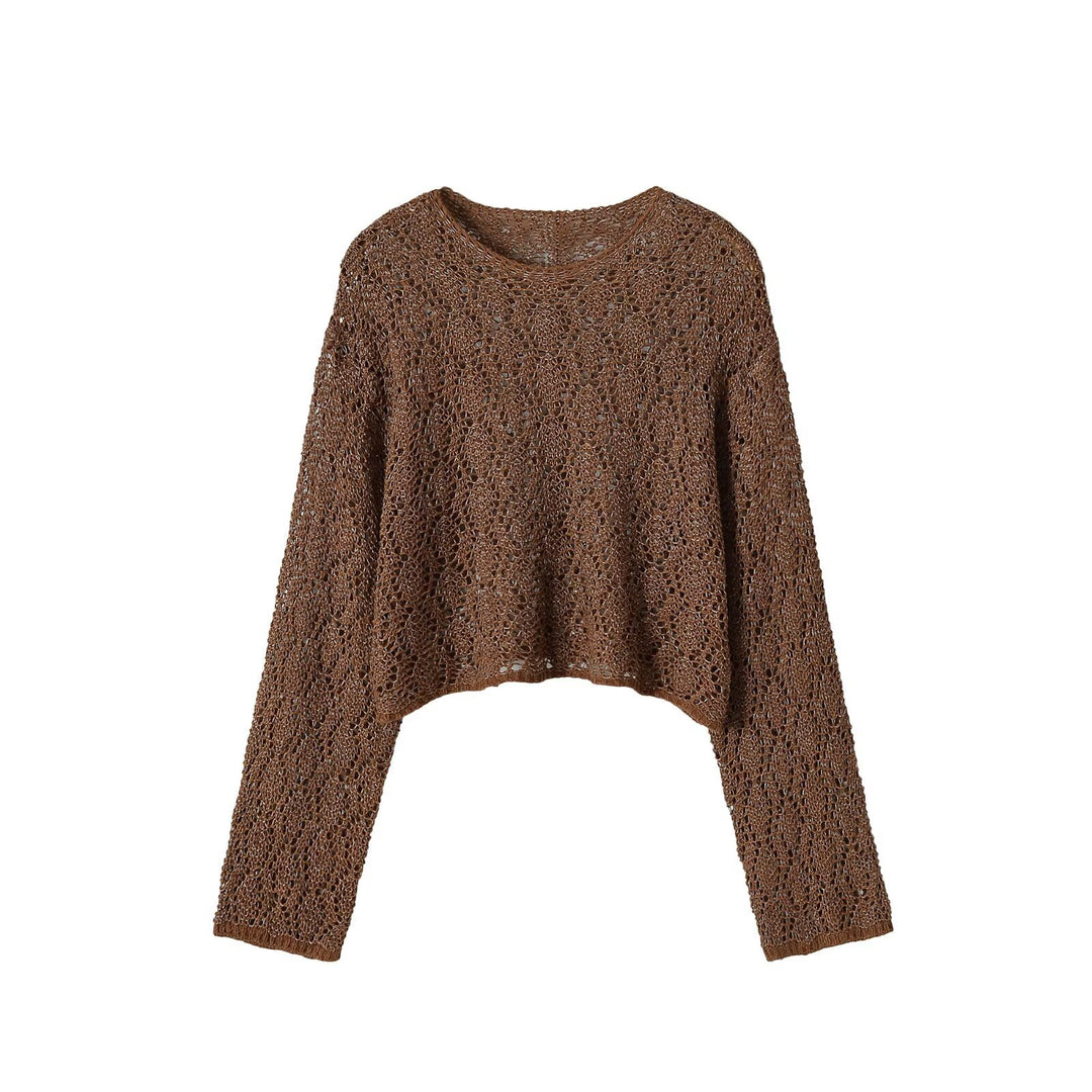 Damen Grobgestrickter Cropped-Pullover mit weitem Oversize-Schnitt Echo Archiv