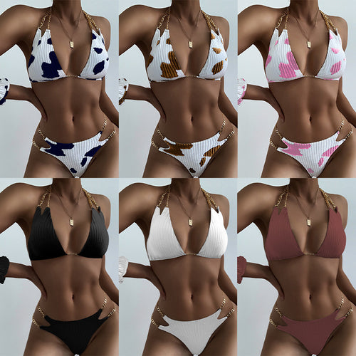 Damen Triangel-Bikini mit goldenen Ketten-Details Echo Archiv