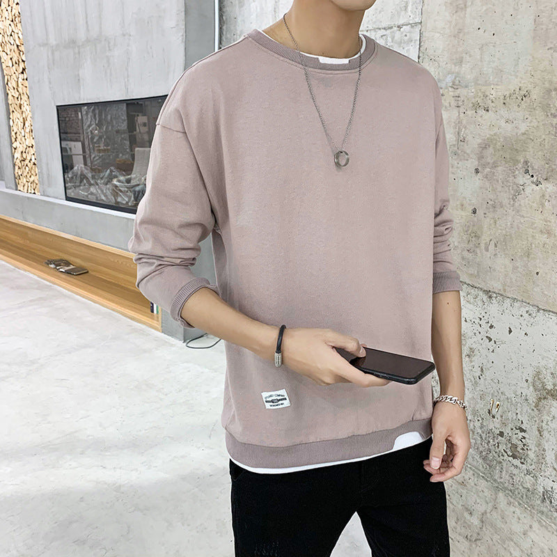 Herren lässiger Sweatshirt mit kontrastierendem Saum Echoarchiv