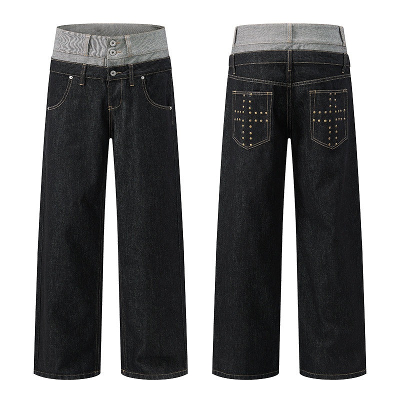 Herren Baggy-Denimhose mit doppeltem Bund und ultrabreitem Bein Echo Archiv