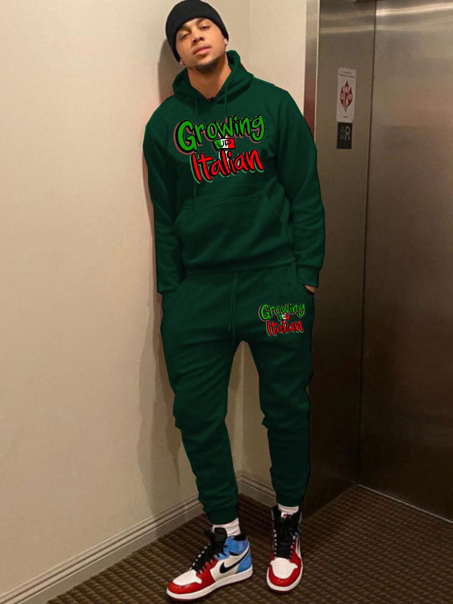 Herren Sweatshirt und Jogginghose Set mit auffälligem Schriftzug Echoarchiv