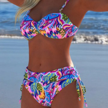 Damen Balconette Bikini mit floralem Design und verstellbaren Trägern Echo Archiv