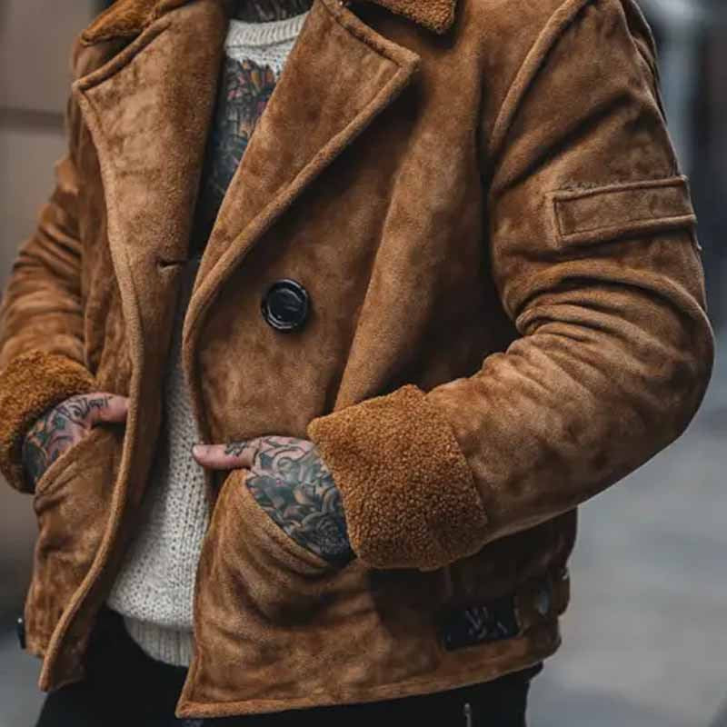 Herren lässige Wildlederjacke mit weichem Innenfutter Echoarchiv