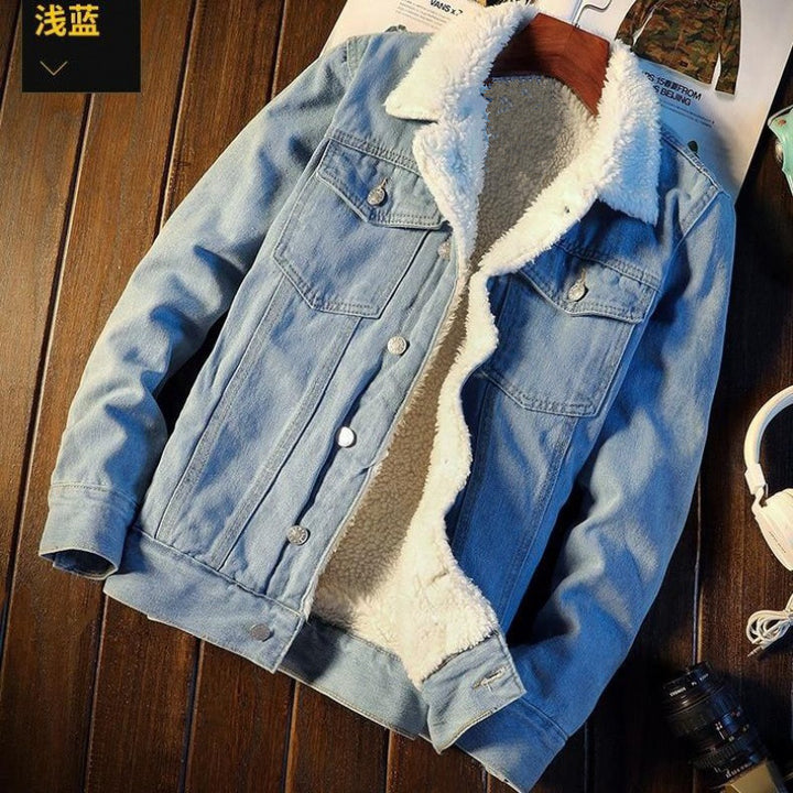 Herren Lässige Denimjacke mit Fleecefutter Echoarchiv