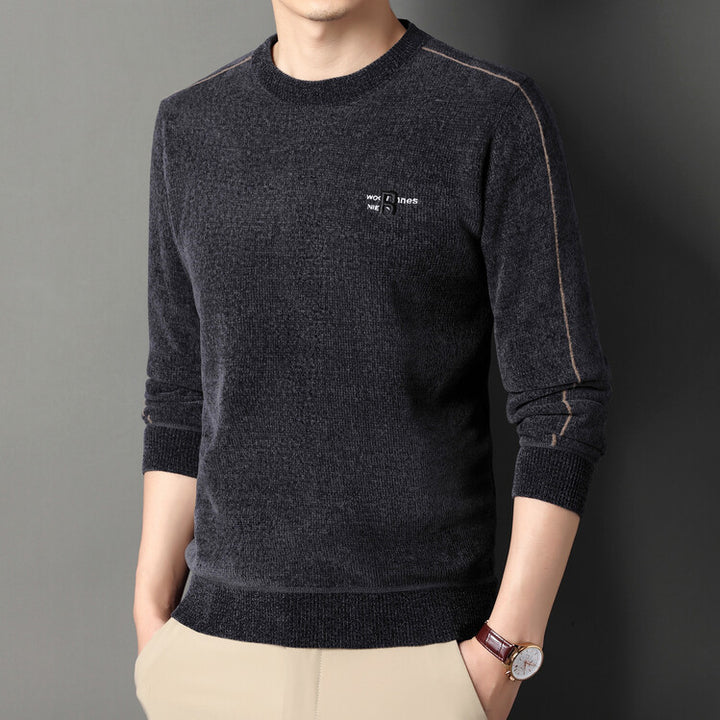 Herren hochwertige, atmungsaktive Strickpullover mit Rundhalsausschnitt Echoarchiv