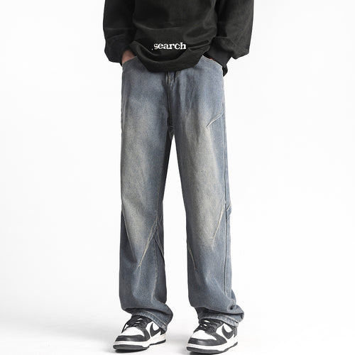 Herren weite Jeanshose mit einzigartigen Steppdetails Echoarchiv