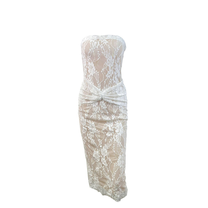 Damen Spitzenkleid mit figurformendem Design und elegantem Knotendetail Echo Archiv