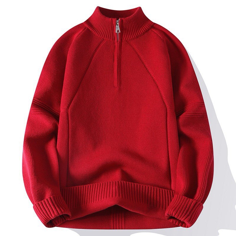Herren Sportlicher Stehkragenpullover mit Reißverschluss und strukturiertem Design Echoarchiv