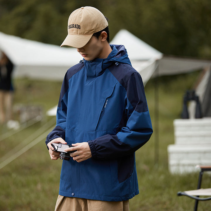 Damen zweilagige wasserdichte Outdoor‑Jacke mit Kapuze, atmungsaktiver Membran und verstellbarer Taille Echoarchiv
