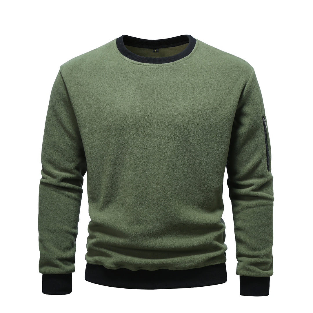 Herren kuscheliger Fleece-Pullover mit Reißverschlusstasche Echoarchiv