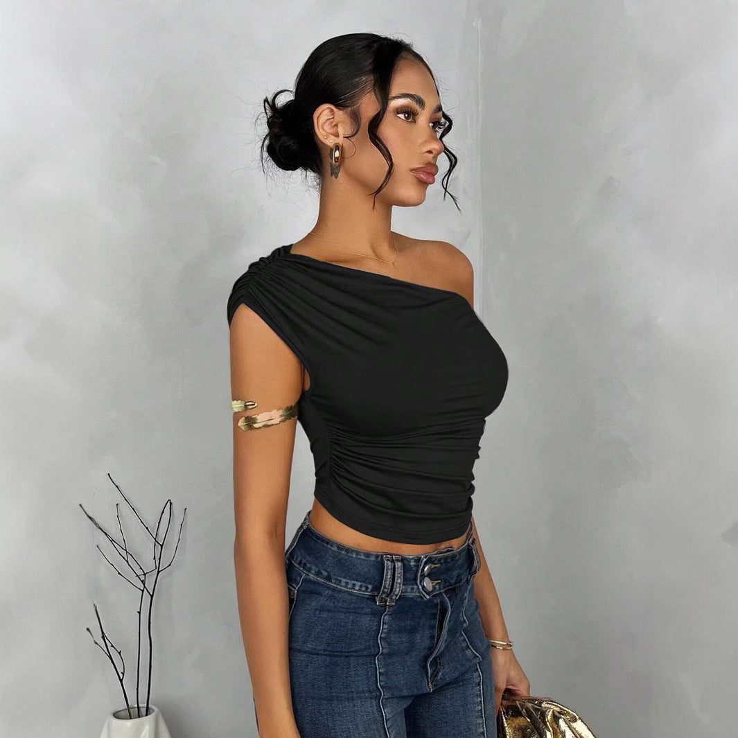 Damen Asymmetrisches Crop-Top mit elegantem Wellendesign und raffiniertem Schnitt Echo Archiv