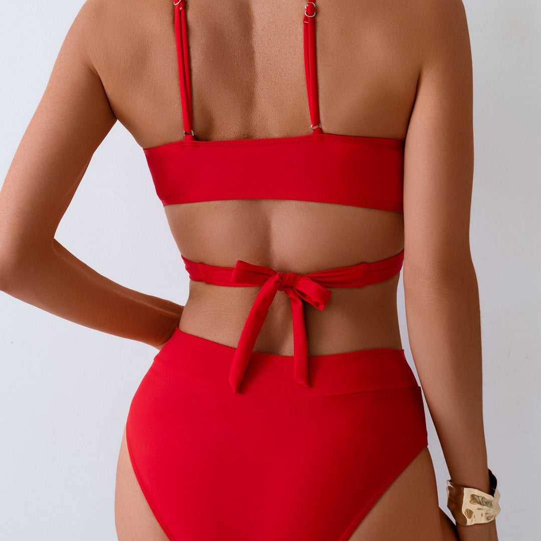 Damen Bikini-Set mit verstellbarem Wickeloberteil und hoch taillierter Hose Echo Archiv