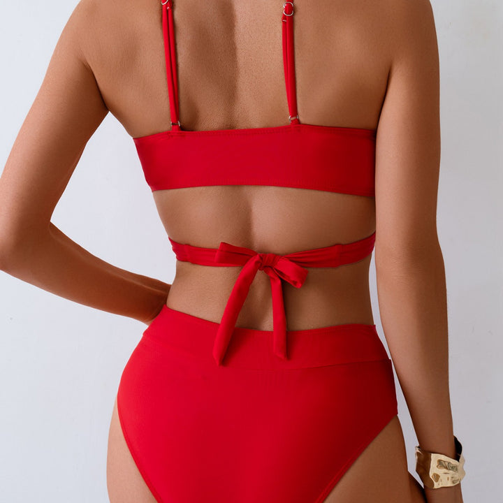 Damen Bikini-Set mit verstellbarem Wickeloberteil und hoch taillierter Hose Echo Archiv