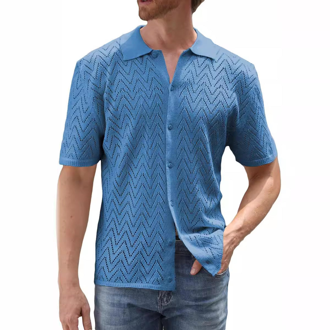 Herren Kurzarm Strickshirt Echoarchiv