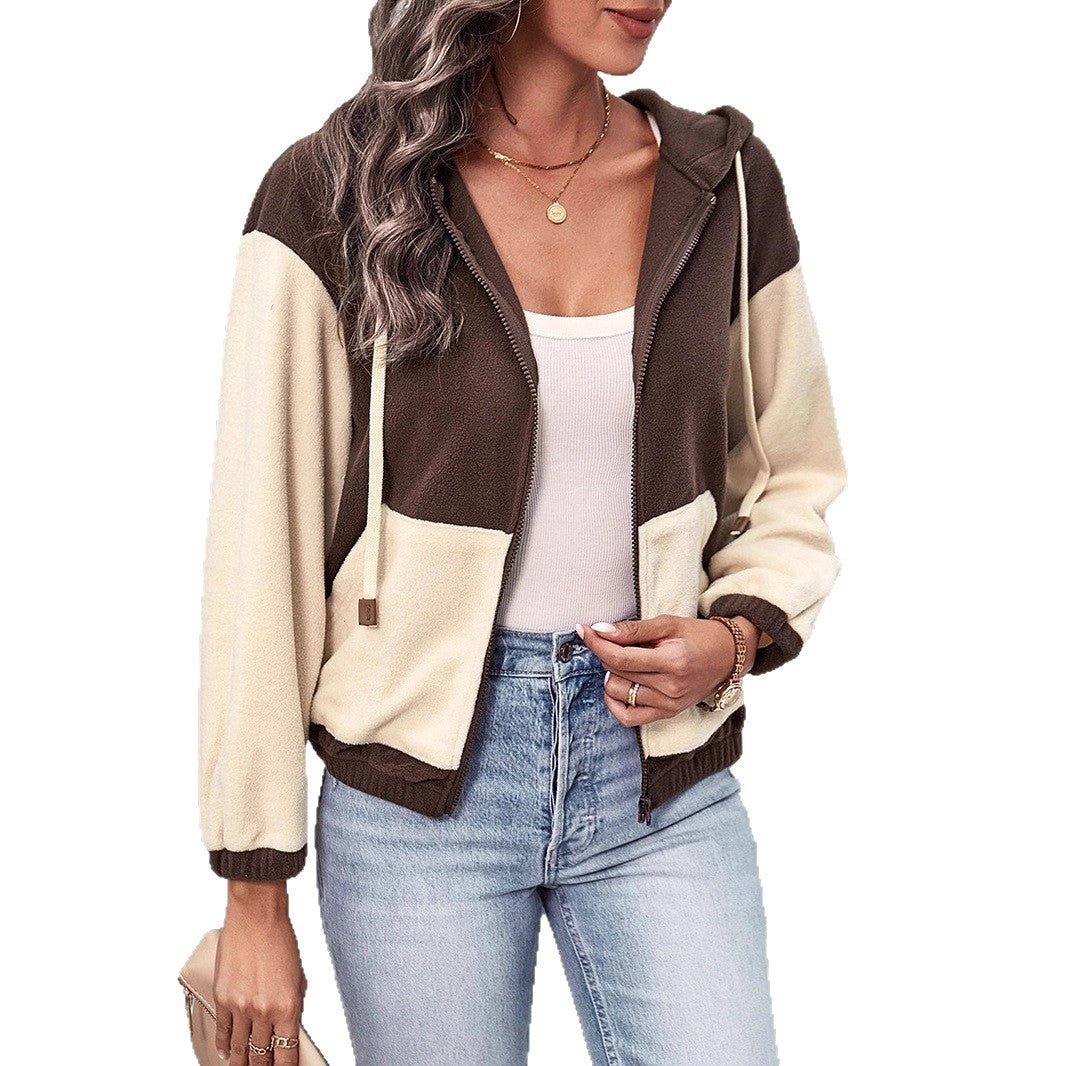 Damen Modischer Fleecejacke mit Kapuze Echo Archiv