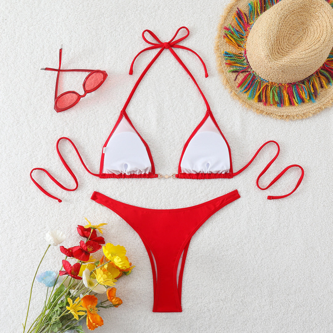 Damen Triangel-Bikini-Set mit modischen Details Echo Archiv