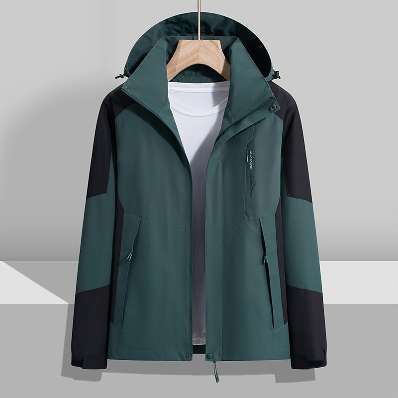Damen zweilagige wasserdichte Outdoor‑Jacke mit Kapuze, atmungsaktiver Membran und verstellbarer Taille Echoarchiv