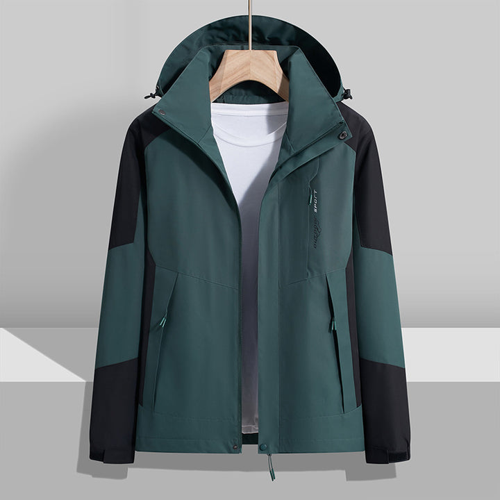 Damen zweilagige wasserdichte Outdoor‑Jacke mit Kapuze, atmungsaktiver Membran und verstellbarer Taille Echoarchiv