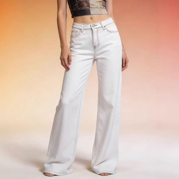 Damen Flared Jeans mit hohem Bund und eleganten Nahtdetails Echo Archiv