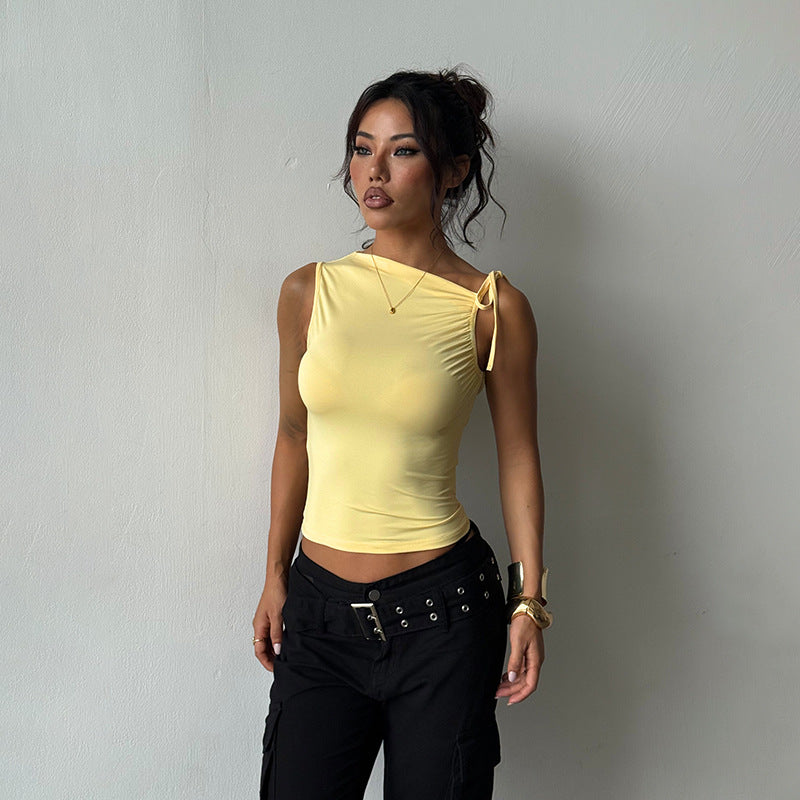 Damen Figurbetontes Top mit feinen Rüschendetails Echo Archiv