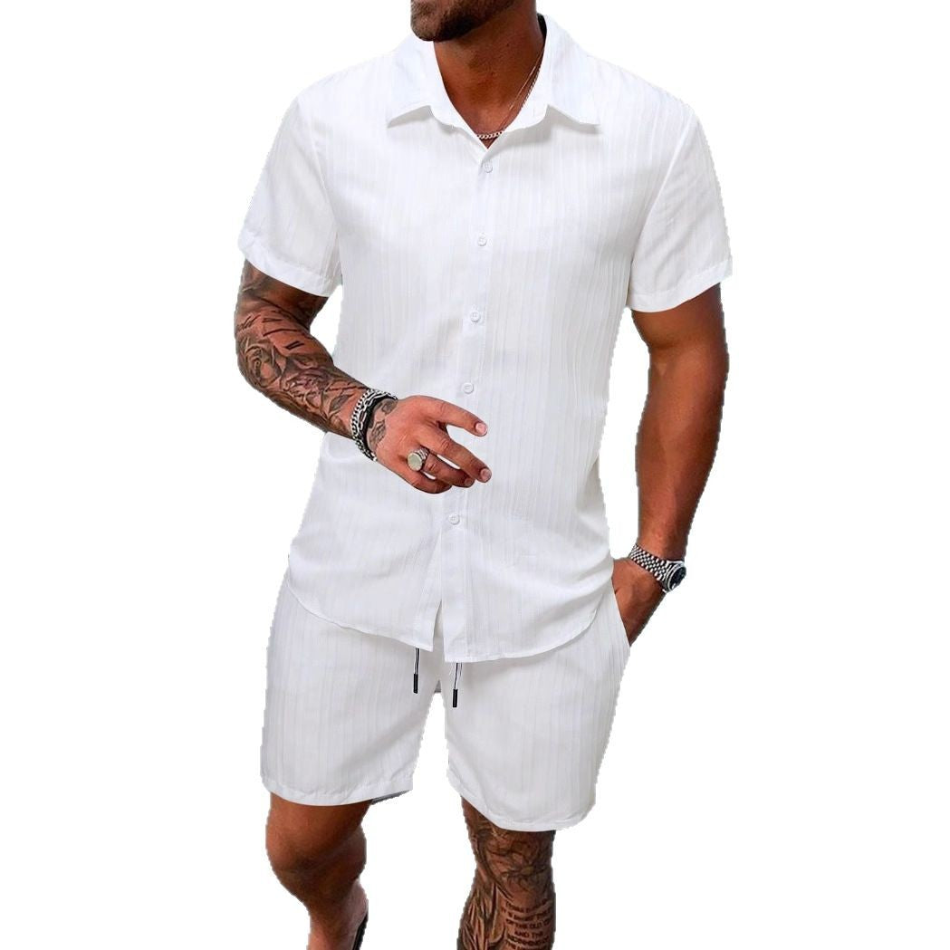 Herren Kurzarm-Shirt mit strukturiertem Design Echoarchiv