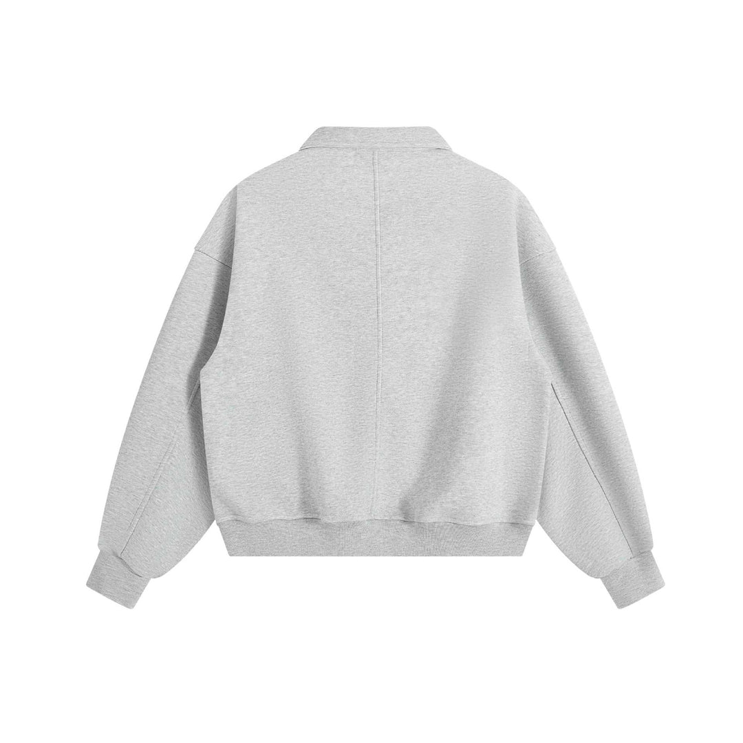 Unisex Poloshirt-Sweatshirt mit Kentkragen, Druckknopf‑Halbleiste und Kängurutasche Echoarchiv