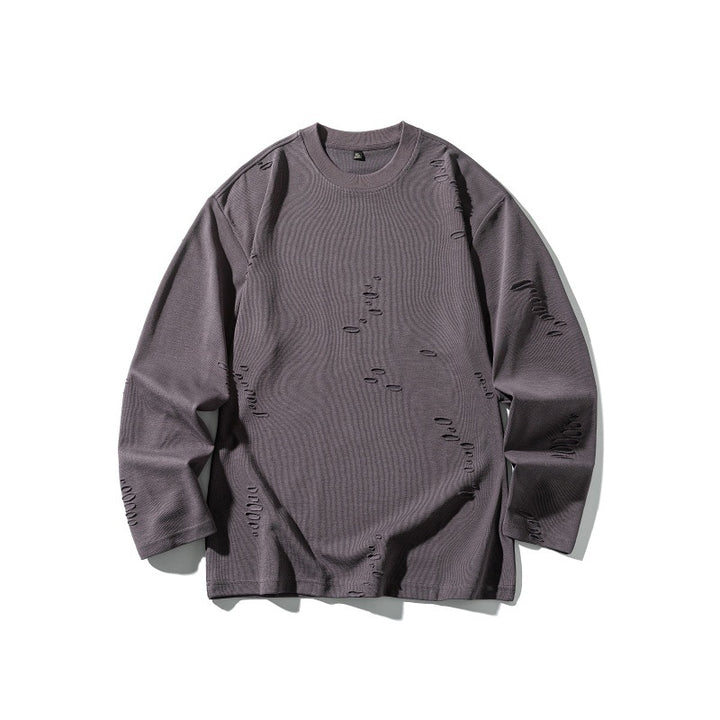 Unisex Oversize-Sweatshirt aus schwerer Baumwollmischung mit Distressed‑Effekt und feiner Waffelstruktur Echoarchiv