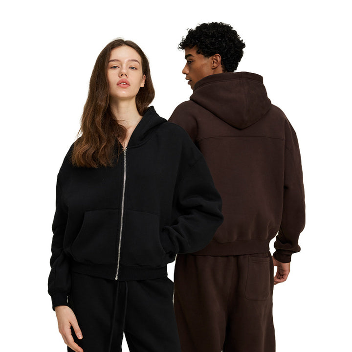 Damen Zweiteiliges Lounge-Set mit Cropped Kapuzen-Zipjacke und weiter hochgeschnittener Sweathose Echo Archiv