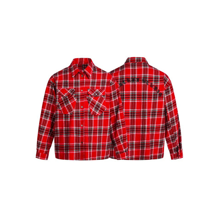 Herren Robustes Karo‑Flanell Shirtjacke mit geknöpften Klappentaschen Echoarchiv