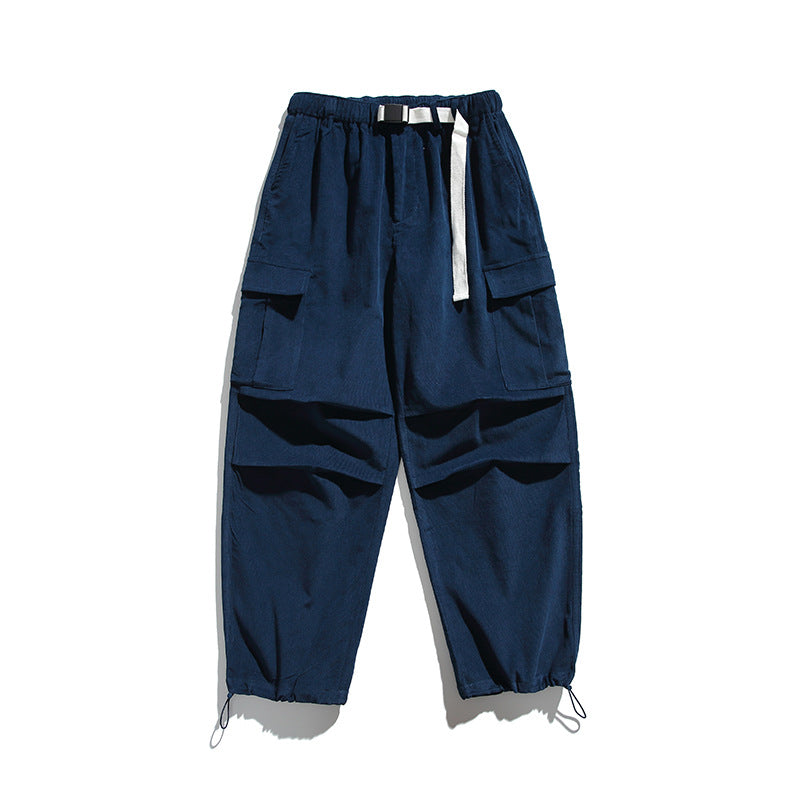 Herren Baggy-Cargohose mit elastischem Bund, Utility-Taschen und Kordelabschluss Echo Archiv