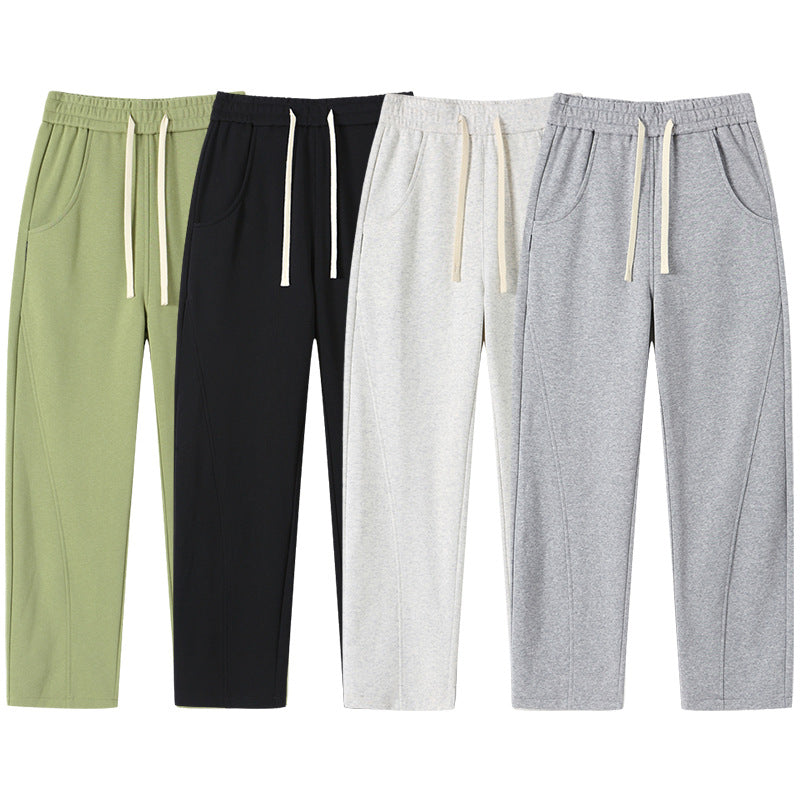 Herren Ultraweit geschnittene Fleece-Loungehose mit Tunnelzug und geradem Bein Echo Archiv