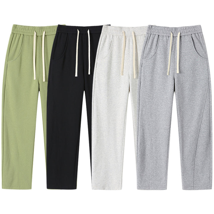 Herren Ultraweit geschnittene Fleece-Loungehose mit Tunnelzug und geradem Bein Echo Archiv