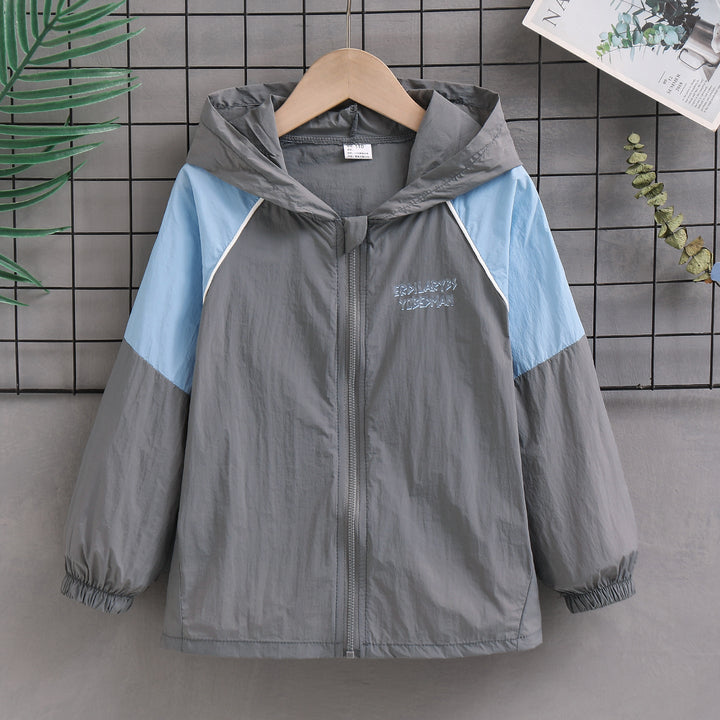 Unisex nan leichte Kapuzen-Windjacke mit Kontrastärmeln und elastischen Bündchen Echo Archiv