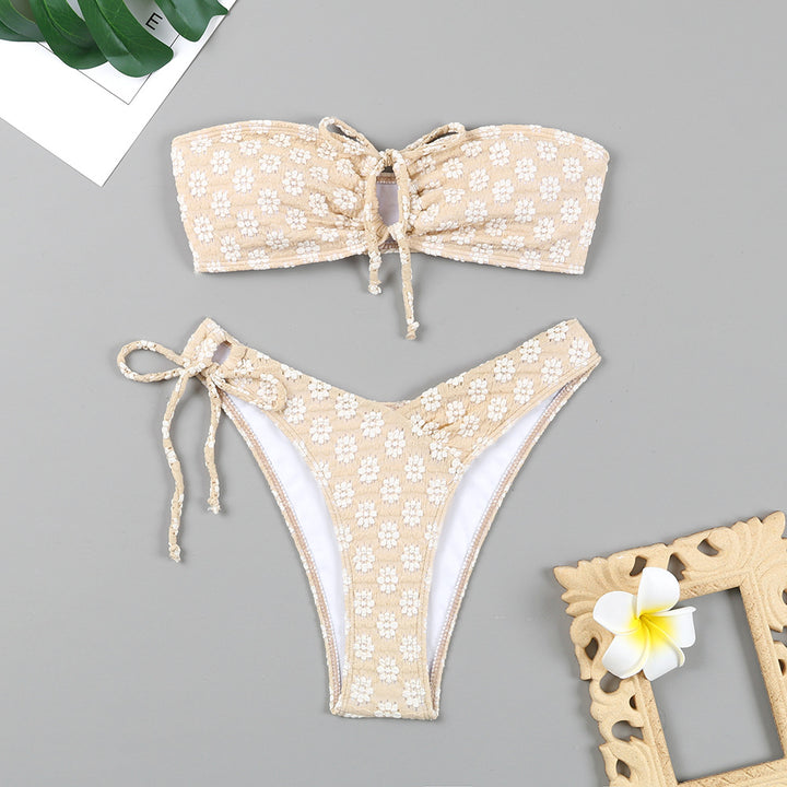 Damen Bandeau-Bikini-Set mit verstellbaren Schnürungen Echo Archiv