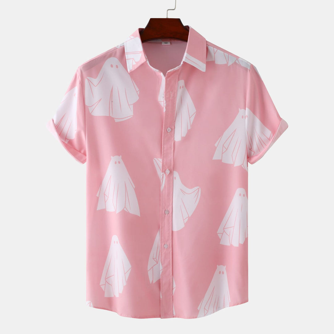 Herren Kurzarmhemd mit einzigartigem Geisterdruck Echoarchiv