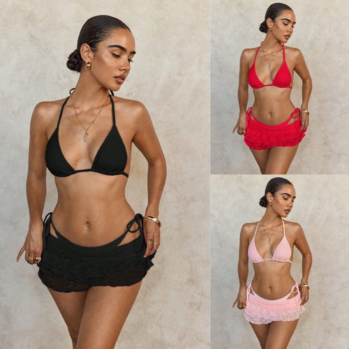 Damen Bikini mit verführerischem Spitze-Überwurf Echo Archiv