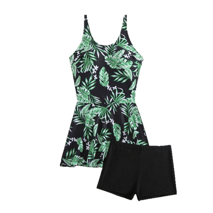 Damen Sportlicher Badeanzug mit floralem Design und integrierten Shorts Echo Archiv