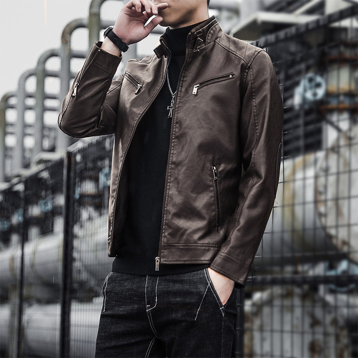 Herren Stilvolle Kunstlederjacke Echo Archiv