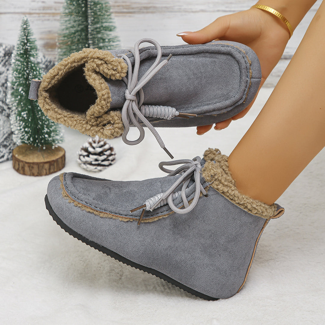 Damen Gefütterte Ankle-Boots im Mokassinstil mit Teddyfutter und profilierter Gummisohle Echo Archiv