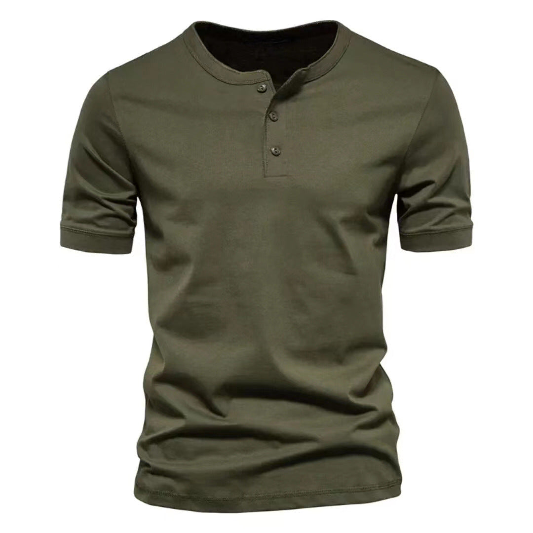 Herren Kurzarm-Henley-Shirt mit praktischer Knopfleiste und bequemer Passform Echoarchiv
