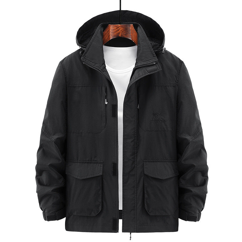 Herren Leichte Utility-Jacke mit Kapuze Echo Archiv