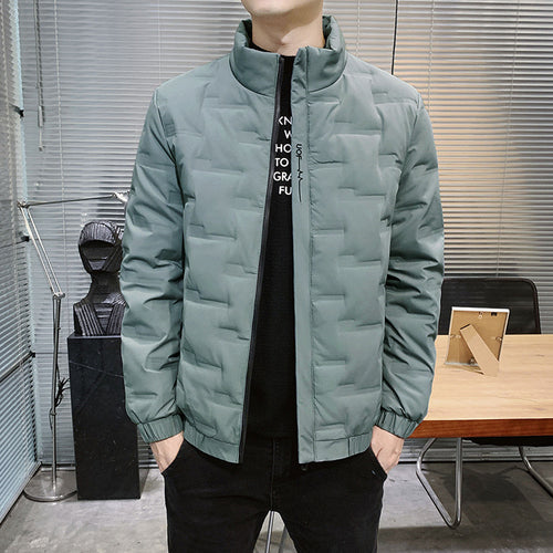 Herren Stehkragen-Steppjacke mit geometrischer Steppung und elastischen Bündchen Echo Archiv