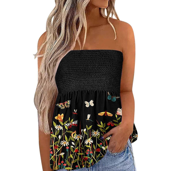 Damen Bandeau-Top mit floralem Einsatz Echo Archiv