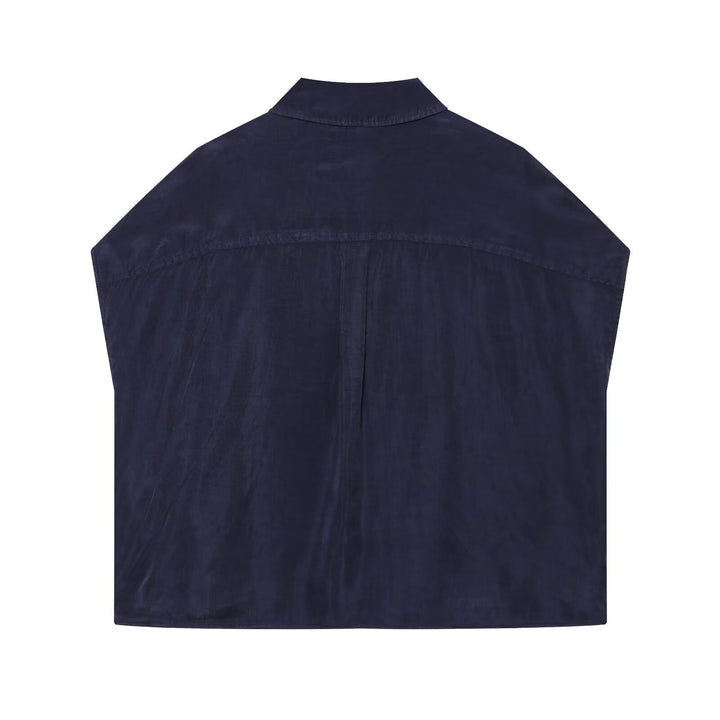 Damen Oversize Ärmellose Hemdbluse aus Leinenoptik mit durchgehender Knopfleiste Echo Archiv