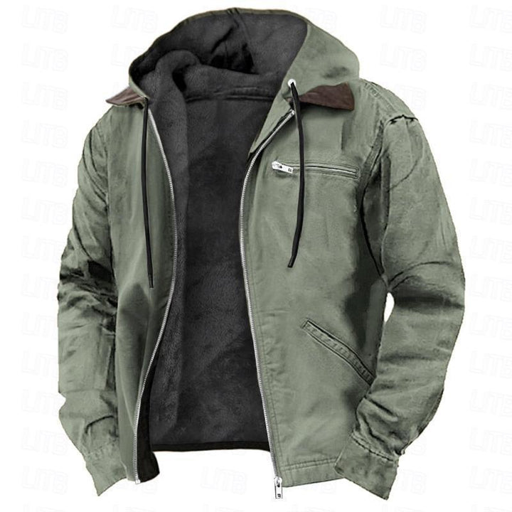 Herren Gefütterte Fieldjacke mit Kapuze und Sherpa-Futter – Taviero