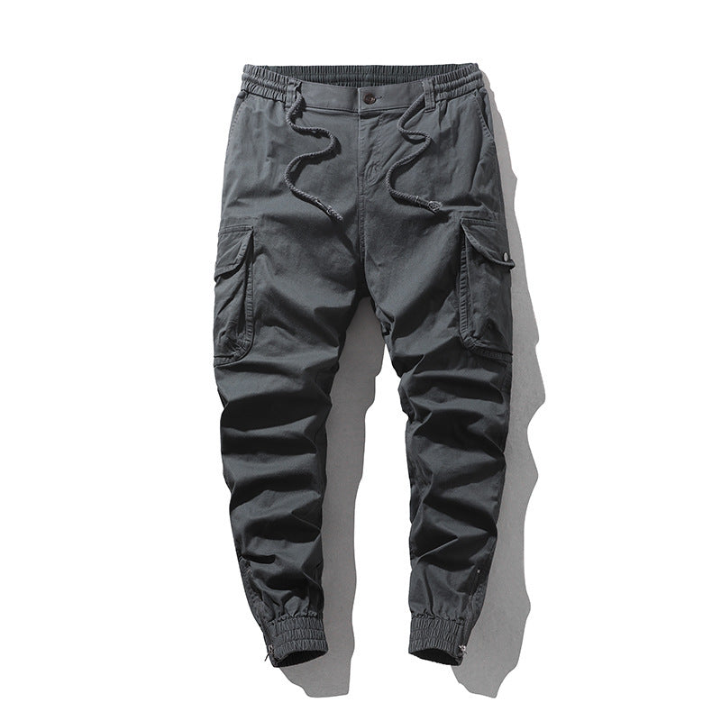 Herren Cargo-Joggerhose mit elastischem Saum, multifunktionalen Cargotaschen und robustem Canvas – Bravaro