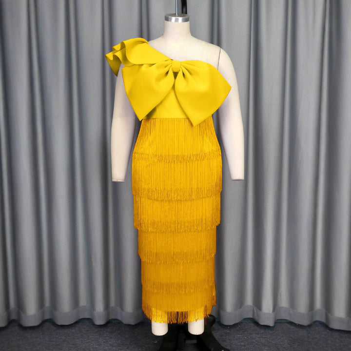 Damen Cocktailkleid mit voluminösem Rüschendesign und Fransen Echo Archiv