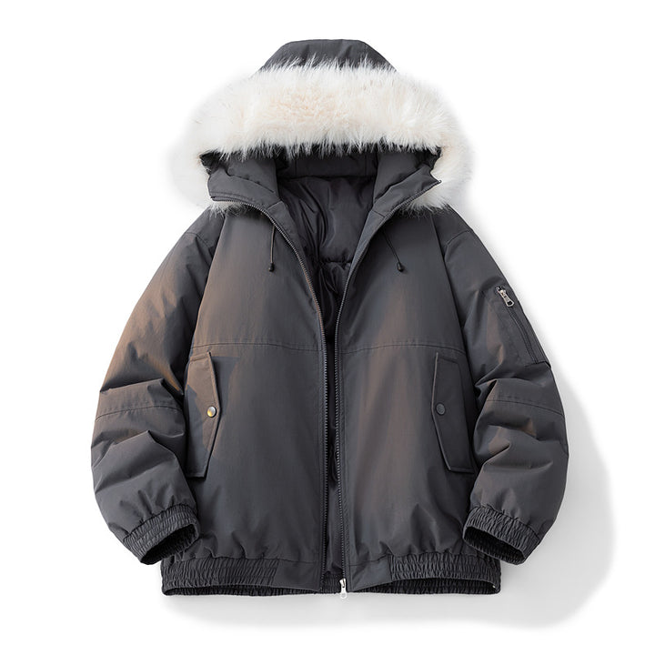 Damen Modische Winterjacke mit abnehmbarem Kunstfellkragen Echoarchiv