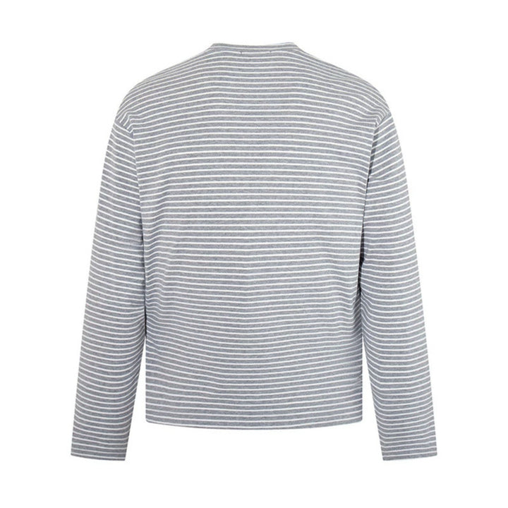 Herren Gestreiftes Longsleeve im Relaxed‑Fit mit Vintage‑Grafikprint Echoarchiv