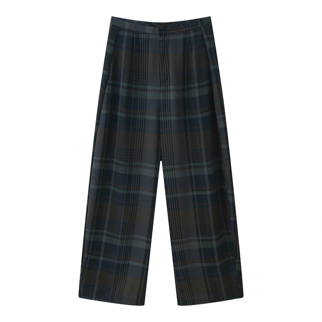 Damen Karottenhose mit modernem Karomuster und entspanntem Schnitt Echo Archiv